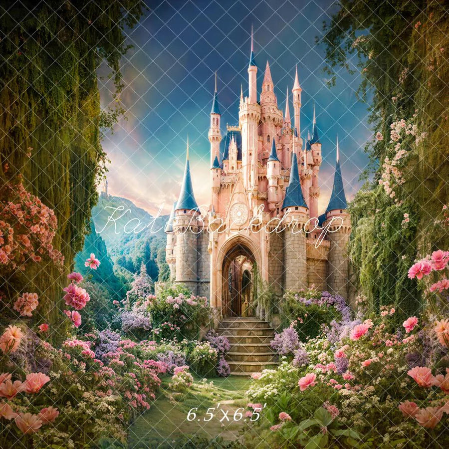 Kate Frühling Fantasie Wald Blume Schloss Hintergrund von Chain Photography - Kate Backdrop.de