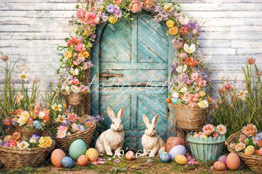 Kate Ostereier Blume Hase Bogen Hintergrund von Emetselch - Kate Backdrop.de