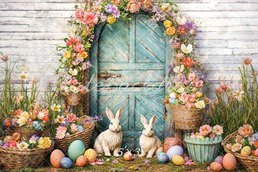 Kate Ostereier Blume Hase Bogen Hintergrund von Emetselch - Kate Backdrop.de