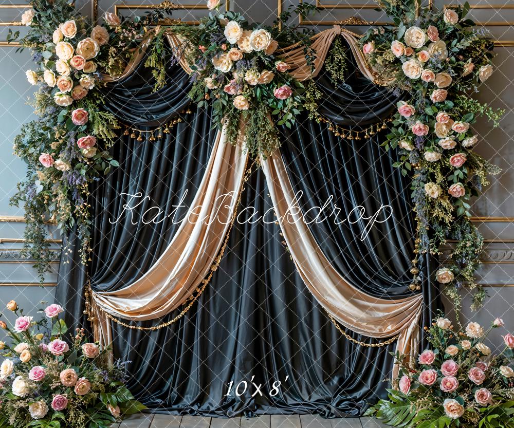 Kate Blumen vorhang Retro Wand Hintergrund entworfen von Emetselch - Kate Backdrop.de