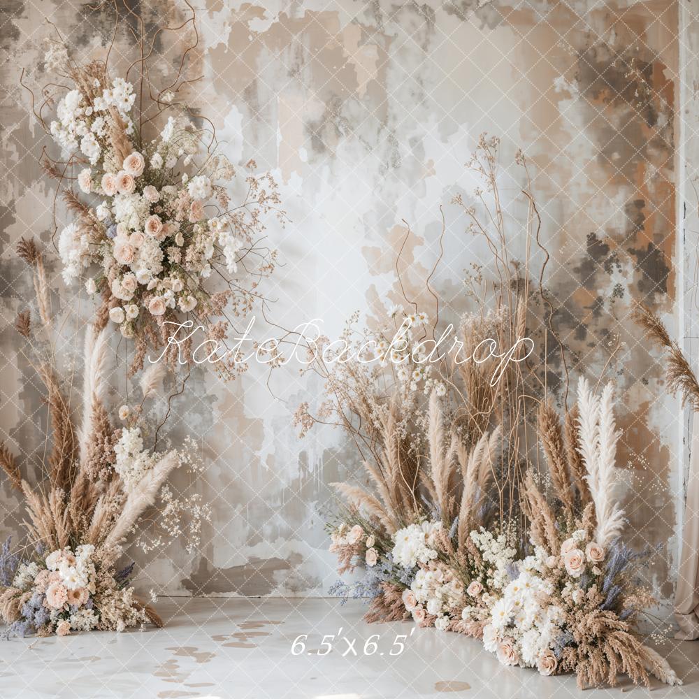 Kate Boho Abstract Art Blumen Schilf Hintergrund entworfen von Emetselch - Kate Backdrop.de