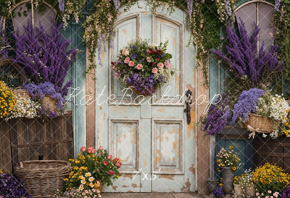 Kate Frühling lila Lavendel Blumentür Hintergrund Entworfen von Emetselch - Kate Backdrop.de