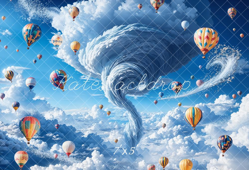Kate Tornado Heißluftballon Kulisse Blaue Wolke entworfen von Chain Photography - Kate Backdrop.de