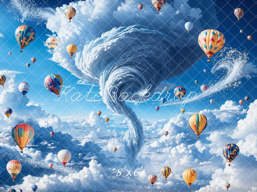 Kate Tornado Heißluftballon Kulisse Blaue Wolke entworfen von Chain Photography