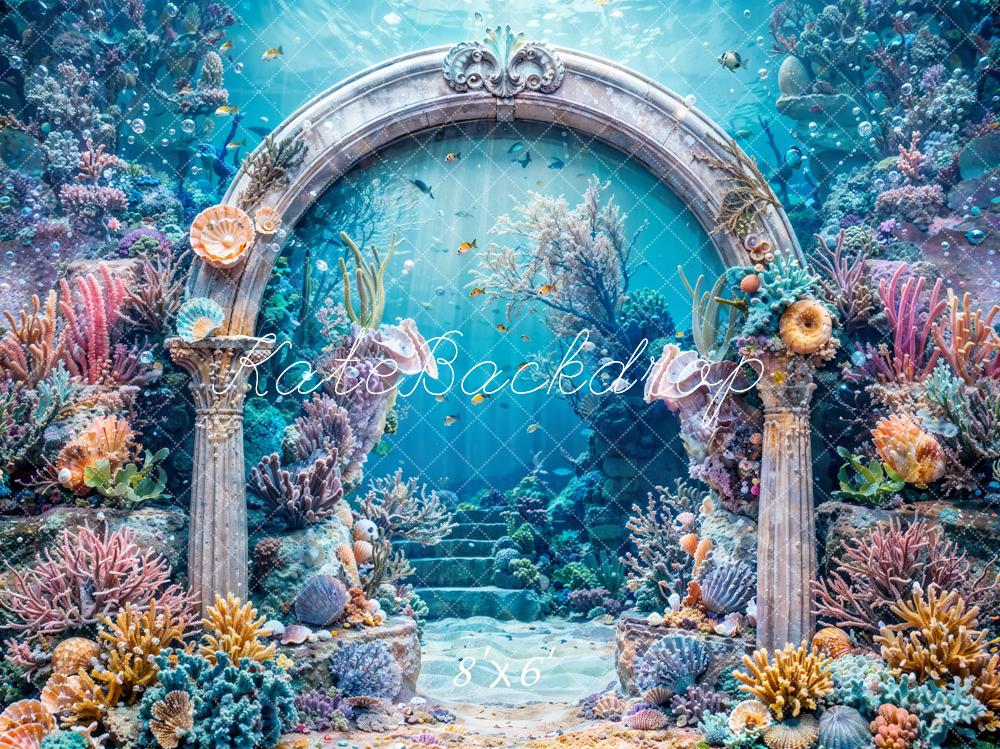 Kate Meerjungfrau Unterwasserwelt Hintergrund Koralle entworfen von Chain Photography