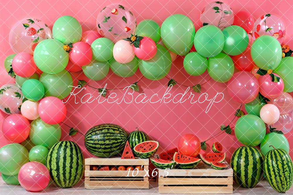 Kate Cake Smash Ballon Wassermelone Kulisse entworfen von Emetselch - Kate Backdrop.de