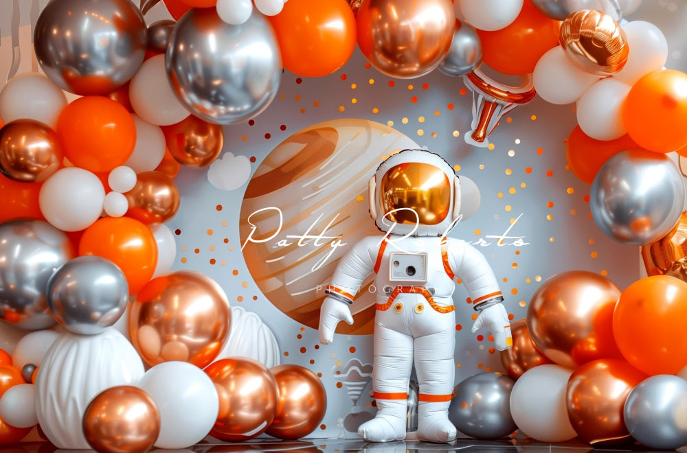 Kate Orangefarbenes Weltraumthema Hintergrund Entworfen von Patty Robert