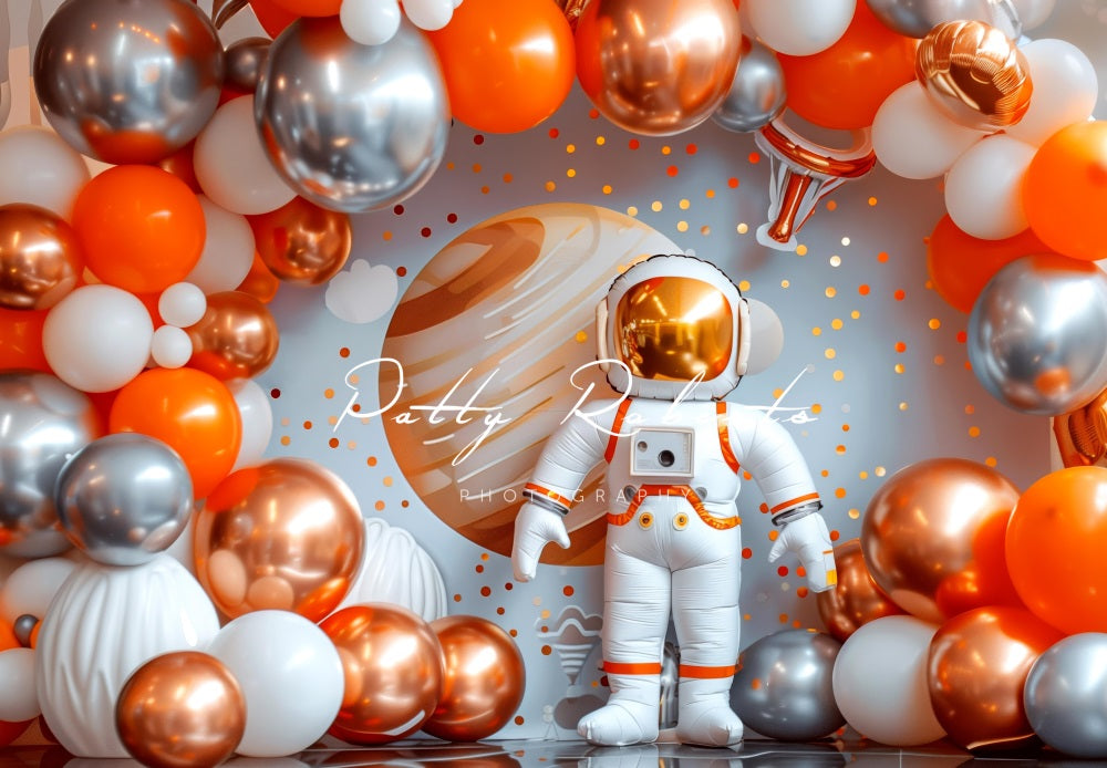 Kate Orangefarbenes Weltraumthema Hintergrund Entworfen von Patty Robert