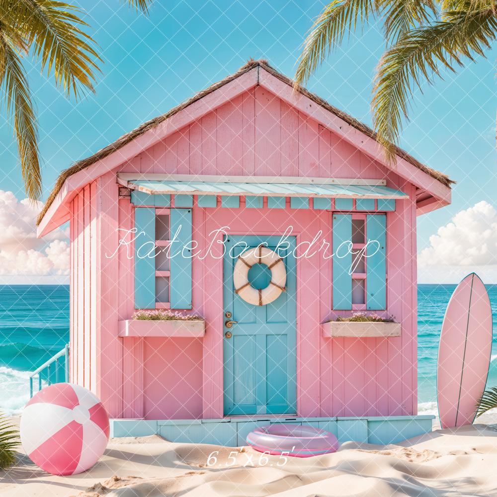 Kate Surfen am Strand im Sommer Hintergrund Entworfen von Chain Photography - Kate Backdrop.de