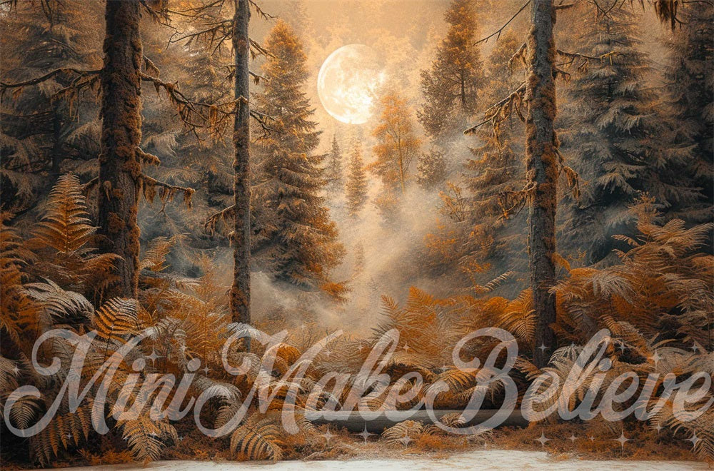 Kate Herbstsonnenuntergang Brauner Kiefernwald Hintergrund Entworfen von Mini MakeBelieve - Kate Backdrop.de