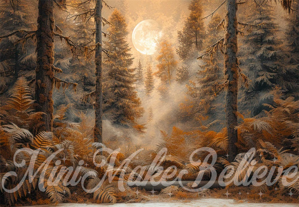 Kate Herbstsonnenuntergang Brauner Kiefernwald Hintergrund Entworfen von Mini MakeBelieve