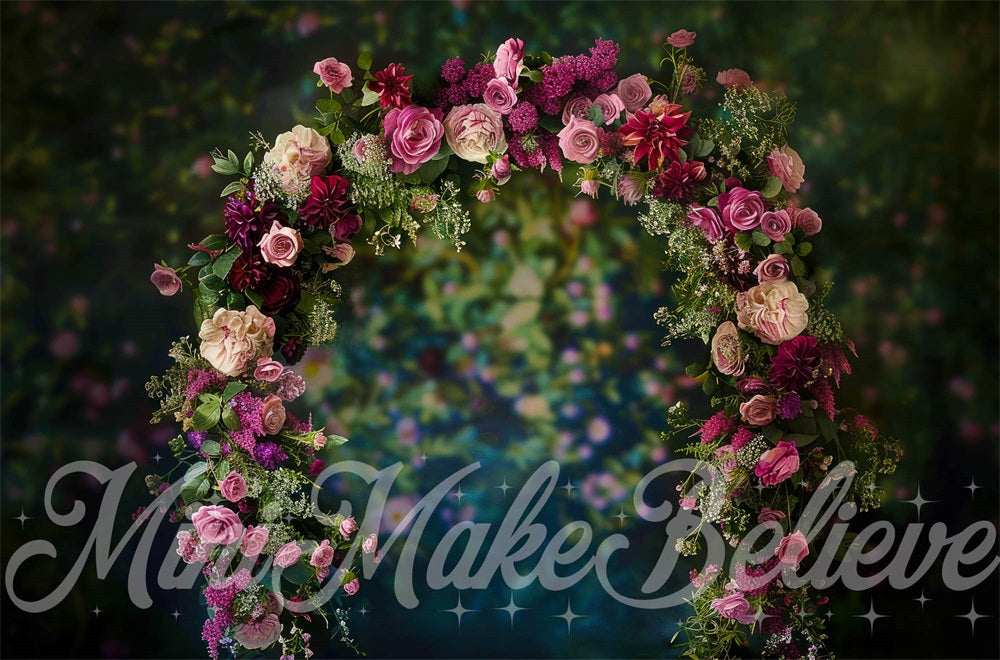 Kate Frühling Dunkel Fine Art Blumenbogen Hintergrund Entworfen von Mini MakeBelieve - Kate Backdrop.de