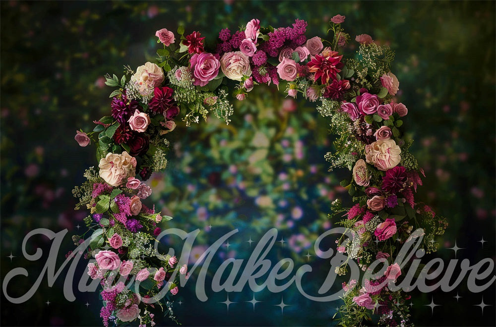 Kate Frühling Dunkel Fine Art Blumenbogen Hintergrund Entworfen von Mini MakeBelieve