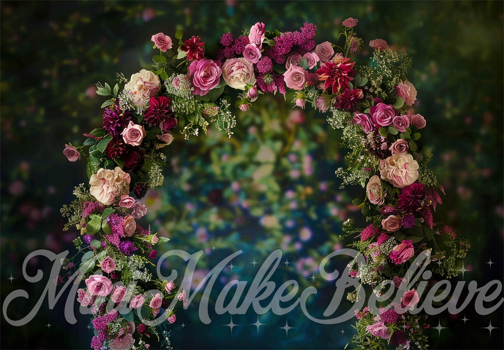 Kate Frühling Dunkel Fine Art Blumenbogen Hintergrund Entworfen von Mini MakeBelieve