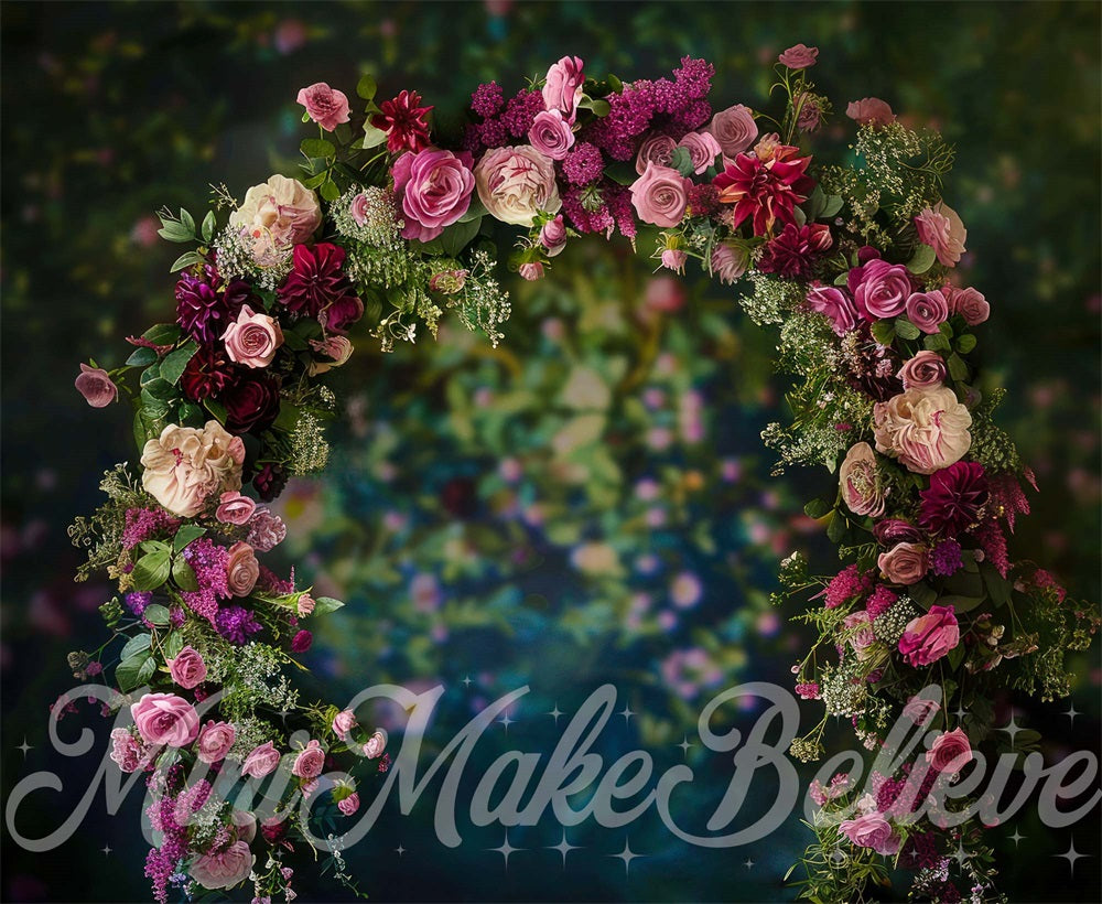 Kate Frühling Dunkel Fine Art Blumenbogen Hintergrund Entworfen von Mini MakeBelieve