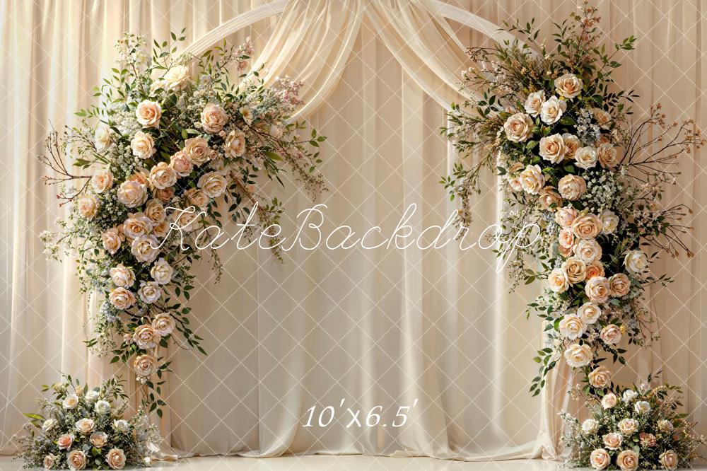 Kate Sommer Muttertag Grünpflanze Rosa Blumen Bogen Hintergrund Entworfen von Emetselch - Kate Backdrop.de