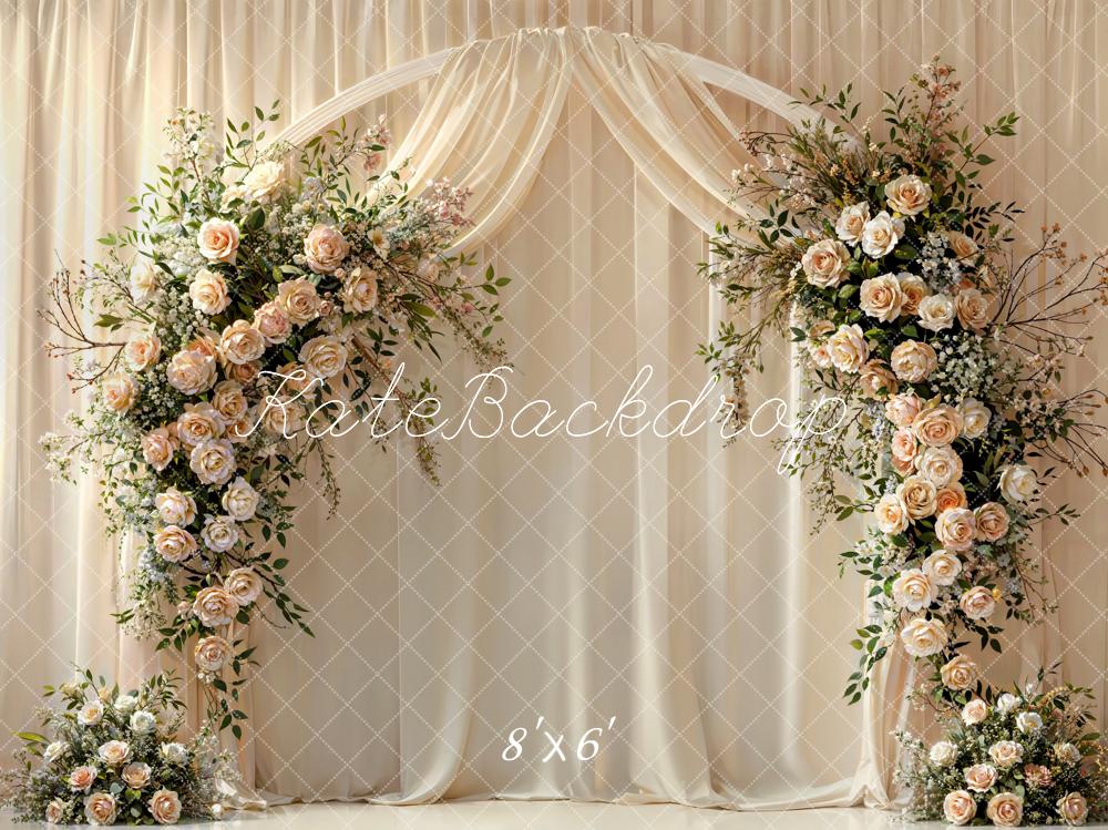 Kate Sommer Muttertag Grünpflanze Rosa Blumen Bogen Hintergrund Entworfen von Emetselch - Kate Backdrop.de