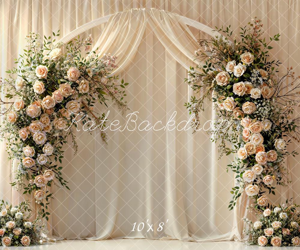 Kate Sommer Muttertag Grünpflanze Rosa Blumen Bogen Hintergrund Entworfen von Emetselch - Kate Backdrop.de