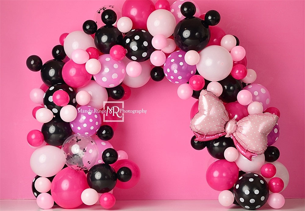 Kate Maus Bunter Ballonbogen Rosa Wand Hintergrund Entworfen von Mandy Ringe Photography - Kate Backdrop.de