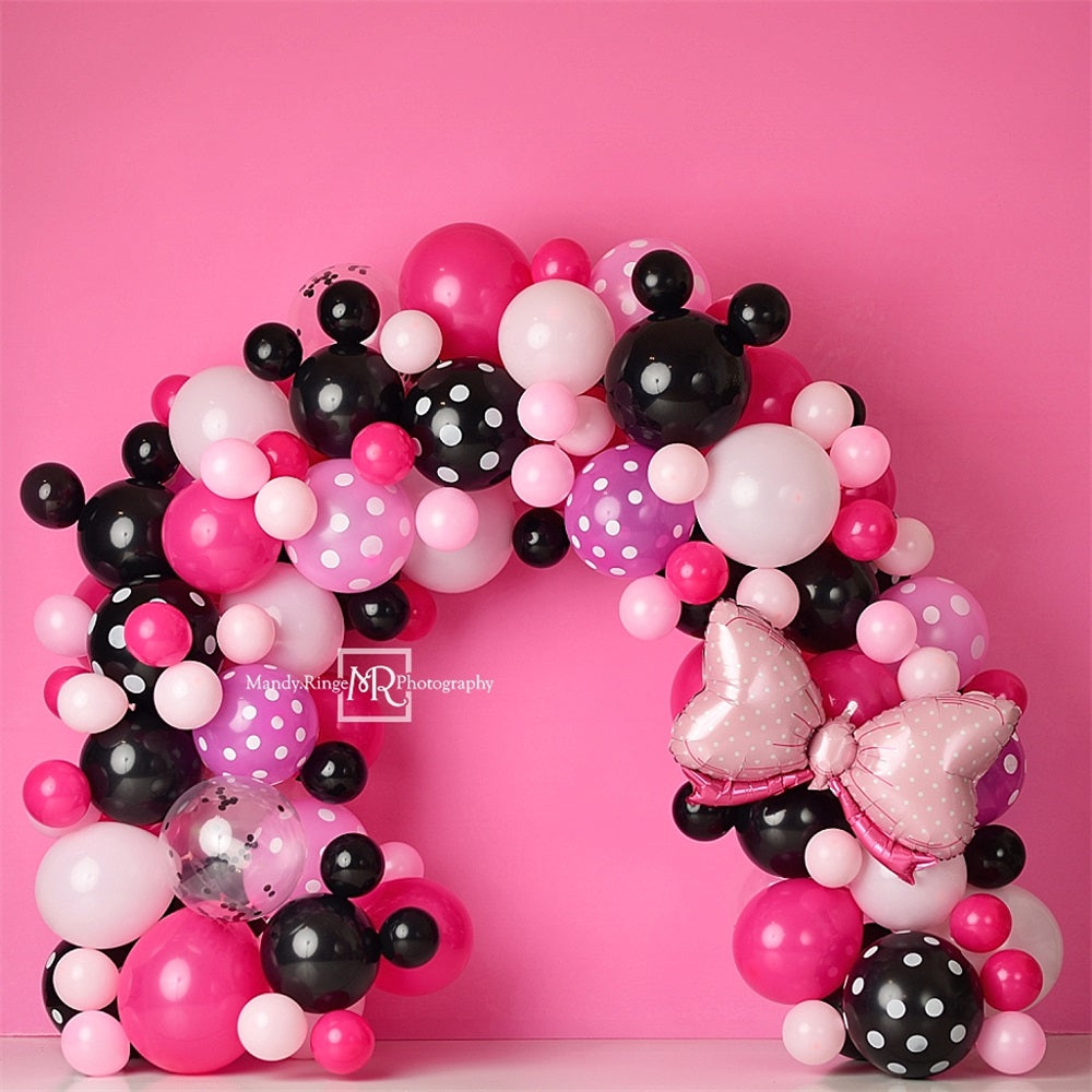 Kate Maus Bunter Ballonbogen Rosa Wand Hintergrund Entworfen von Mandy Ringe Photography - Kate Backdrop.de