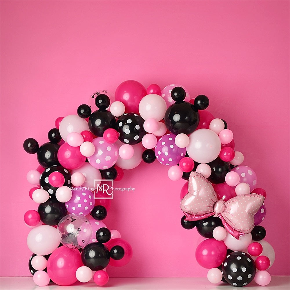 Kate Maus Bunter Ballonbogen Rosa Wand Hintergrund Entworfen von Mandy Ringe Photography - Kate Backdrop.de