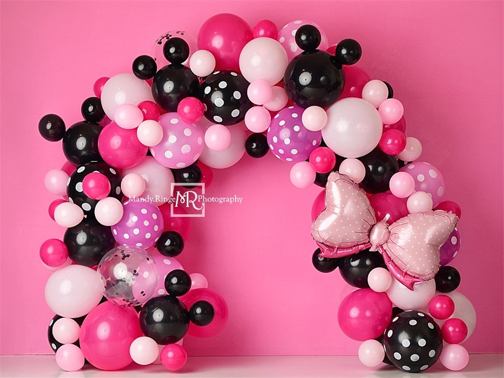 Kate Maus Bunter Ballonbogen Rosa Wand Hintergrund Entworfen von Mandy Ringe Photography - Kate Backdrop.de