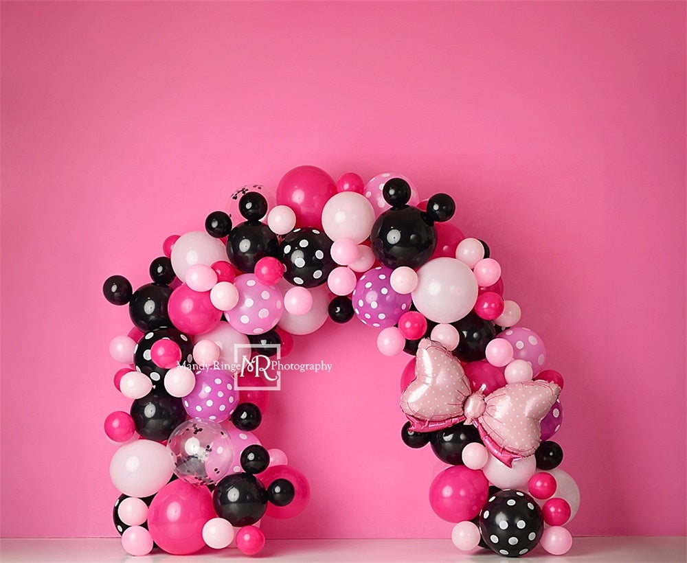 Kate Maus Bunter Ballonbogen Rosa Wand Hintergrund Entworfen von Mandy Ringe Photography - Kate Backdrop.de