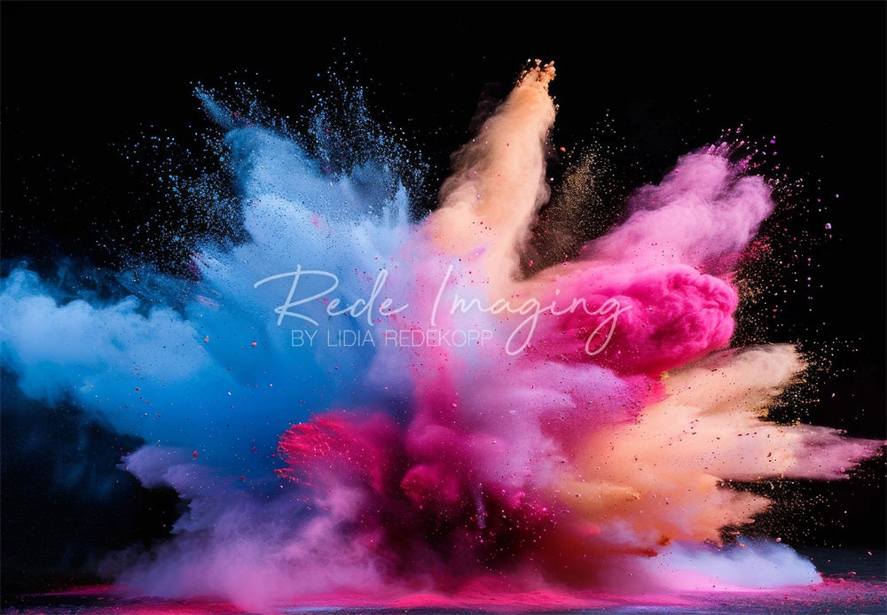 Kate Coole Bunte Explosion Von Puderschwarzer Wand Hintergrund Entworfen von Lidia Redekopp - Kate Backdrop.de