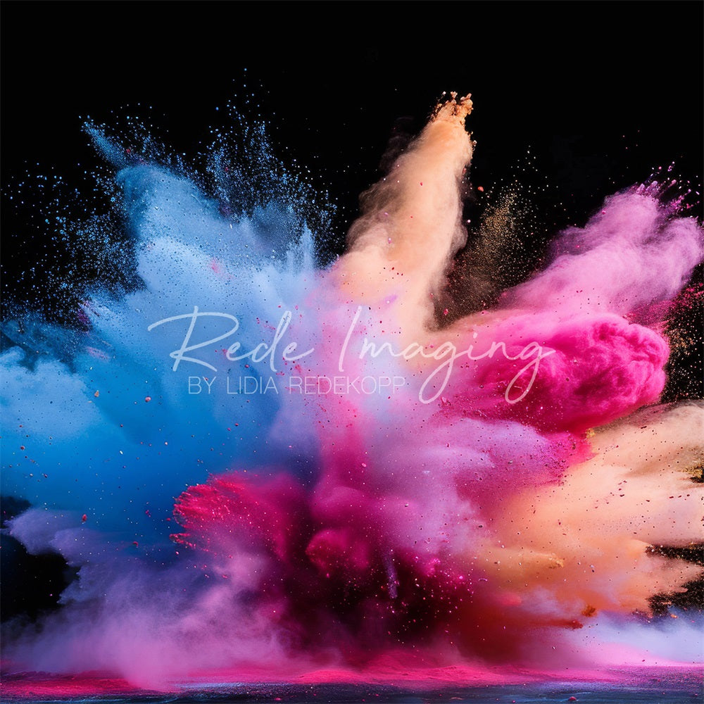 Kate Coole Bunte Explosion Von Puderschwarzer Wand Hintergrund Entworfen von Lidia Redekopp - Kate Backdrop.de
