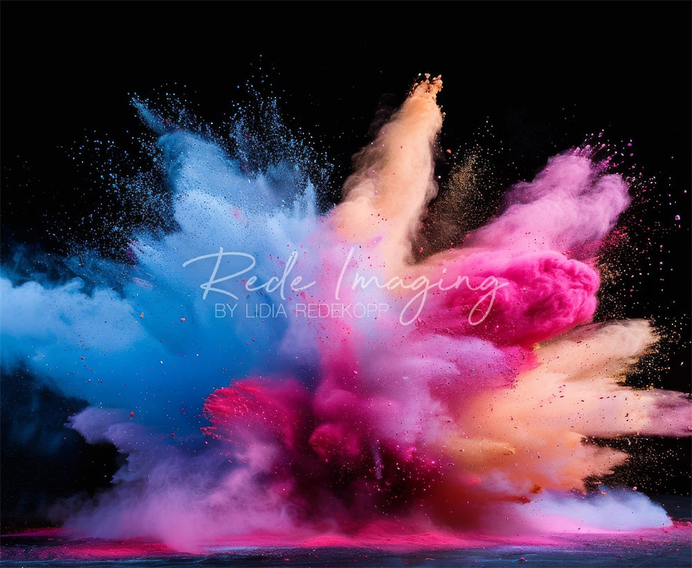 Kate Coole Bunte Explosion Von Puderschwarzer Wand Hintergrund Entworfen von Lidia Redekopp - Kate Backdrop.de