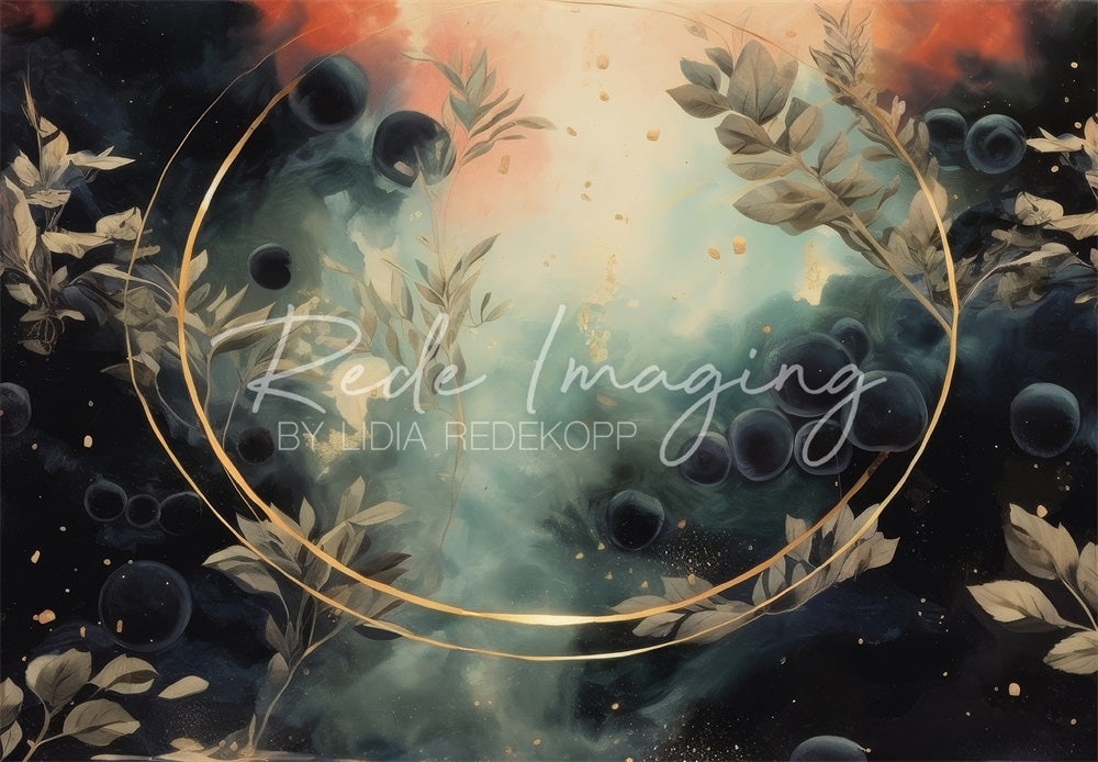 Kate Fine Art Bokeh Dark Floral Circle Arch Hintergrund Entworfen von Lidia Redekopp - Kate Backdrop.de