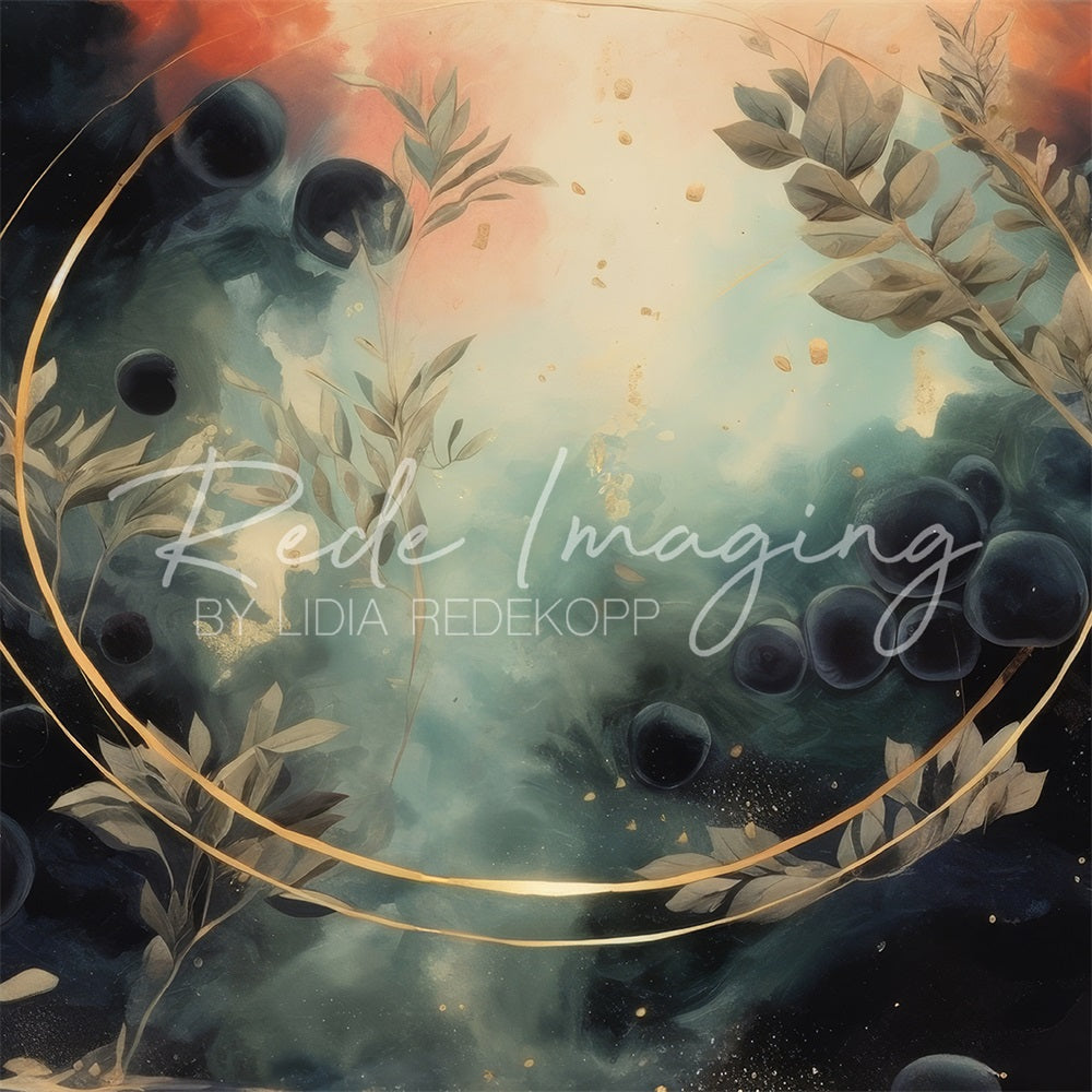 Kate Fine Art Bokeh Dark Floral Circle Arch Hintergrund Entworfen von Lidia Redekopp - Kate Backdrop.de