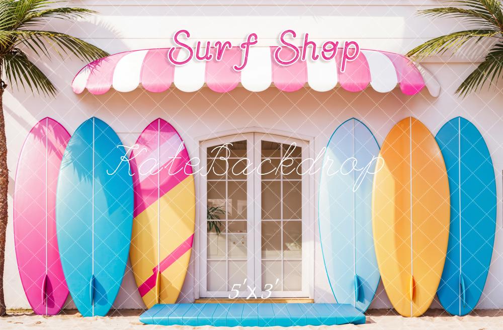 Kate Sommer Meer Bunt Surfshop Hintergrund Entworfen von Emetselch