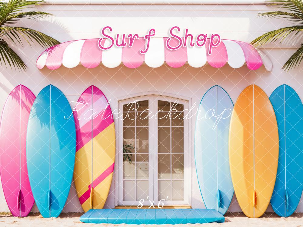 Kate Sommer Meer Bunt Surfshop Hintergrund Entworfen von Emetselch