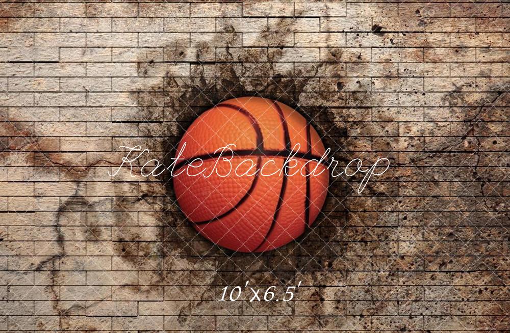 Kate Basketball Sport Schmutzig Brick Wall Hintergrund Entworfen von Chain Photography - Kate Backdrop.de