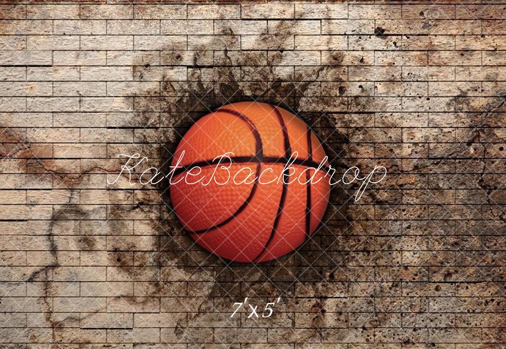 Kate Basketball Sport Schmutzig Brick Wall Hintergrund Entworfen von Chain Photography