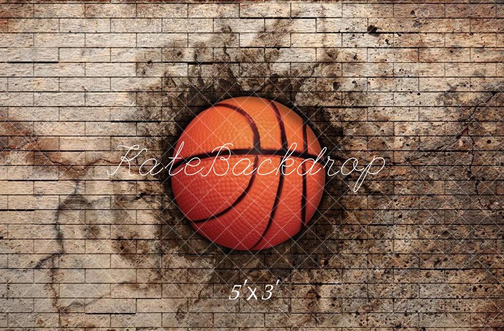 Kate Basketball Sport Schmutzig Brick Wall Hintergrund Entworfen von Chain Photography