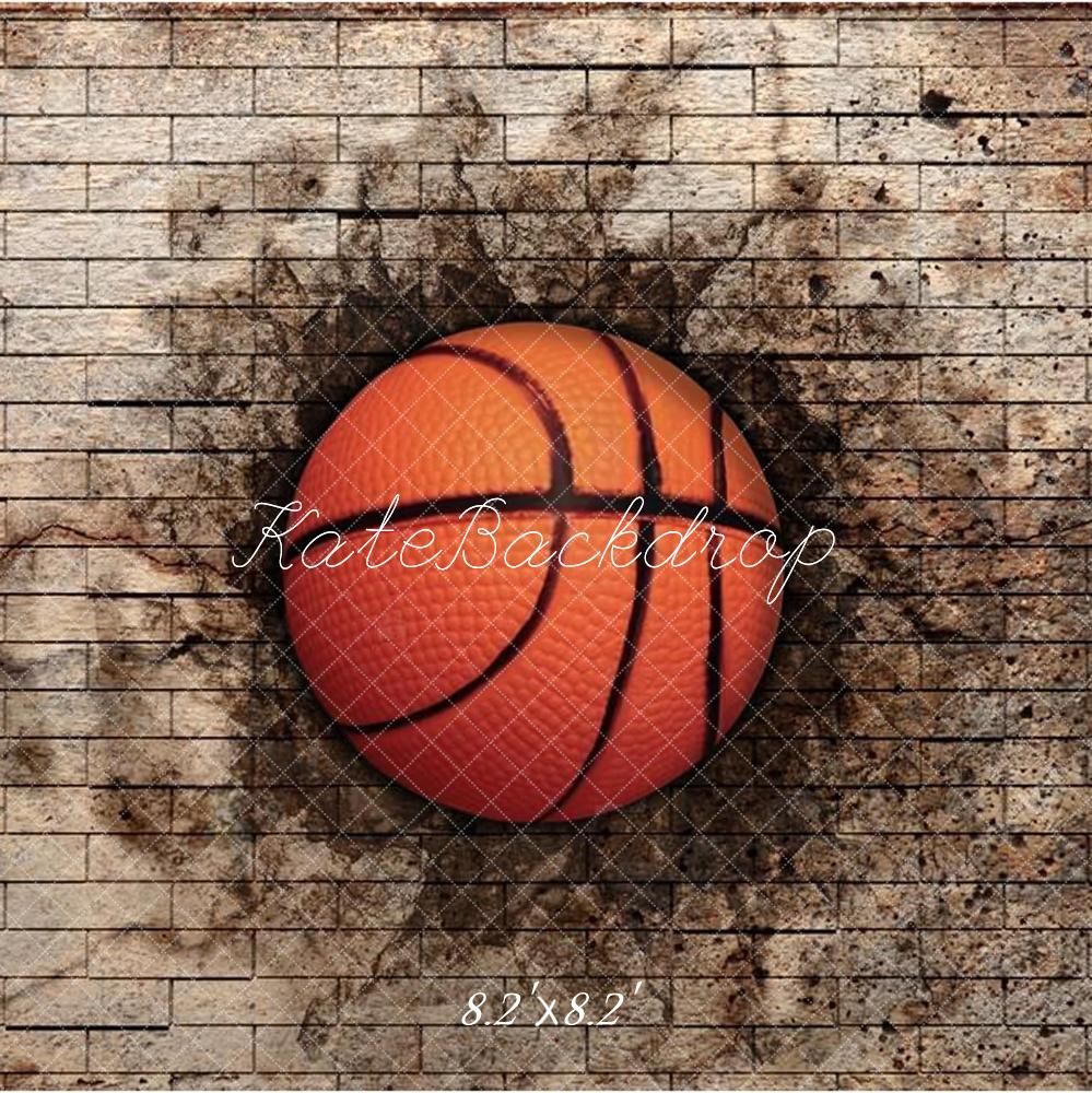 Kate Basketball Sport Schmutzig Brick Wall Hintergrund Entworfen von Chain Photography