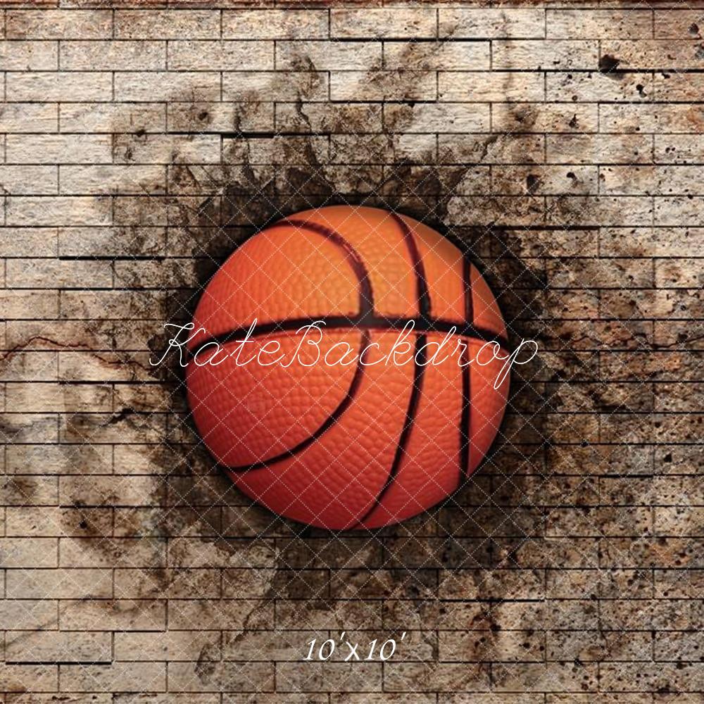 Kate Basketball Sport Schmutzig Brick Wall Hintergrund Entworfen von Chain Photography - Kate Backdrop.de