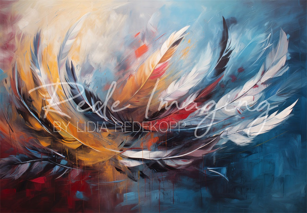 Kate Fine Art Bunter Graffiti Feder Hintergrund Entworfen von Lidia Redekopp - Kate Backdrop.de