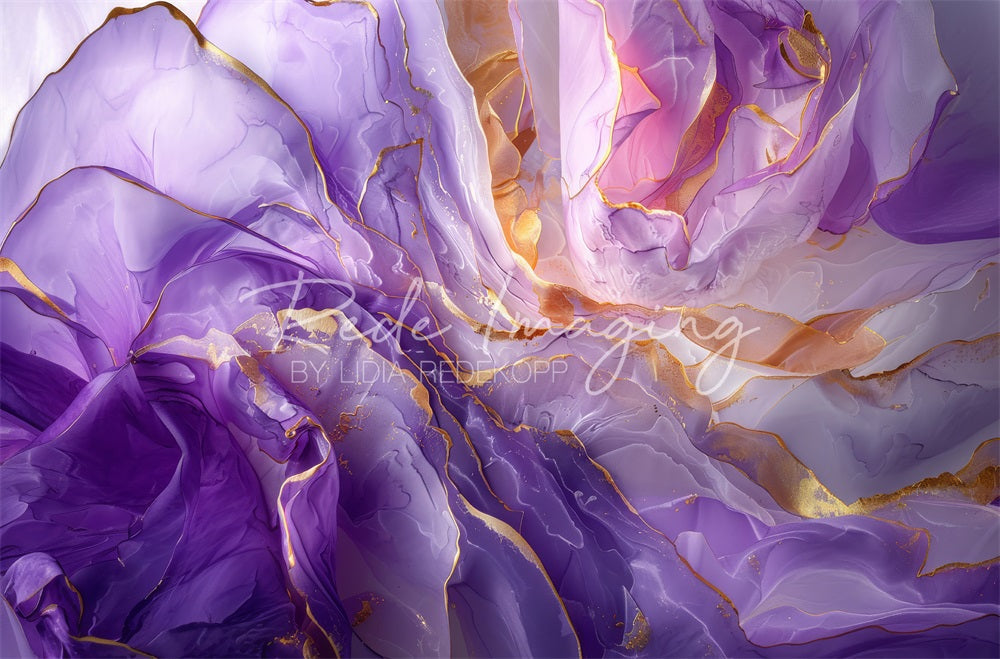 Kate Abstrakter Feinkunst Lila Gold Gradient Hintergrund Entworfen von Lidia Redekopp - Kate Backdrop.de