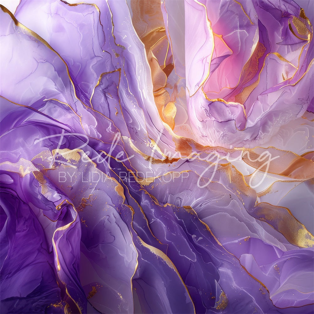 Kate Abstrakter Feinkunst Lila Gold Gradient Hintergrund Entworfen von Lidia Redekopp - Kate Backdrop.de