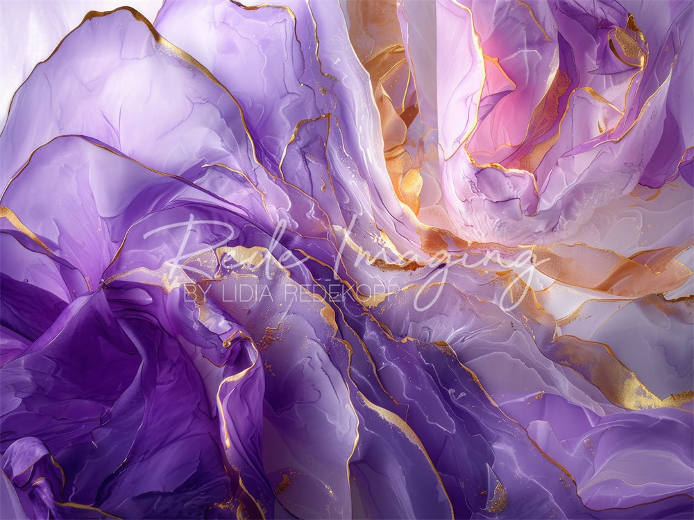 Kate Abstrakter Feinkunst Lila Gold Gradient Hintergrund Entworfen von Lidia Redekopp - Kate Backdrop.de