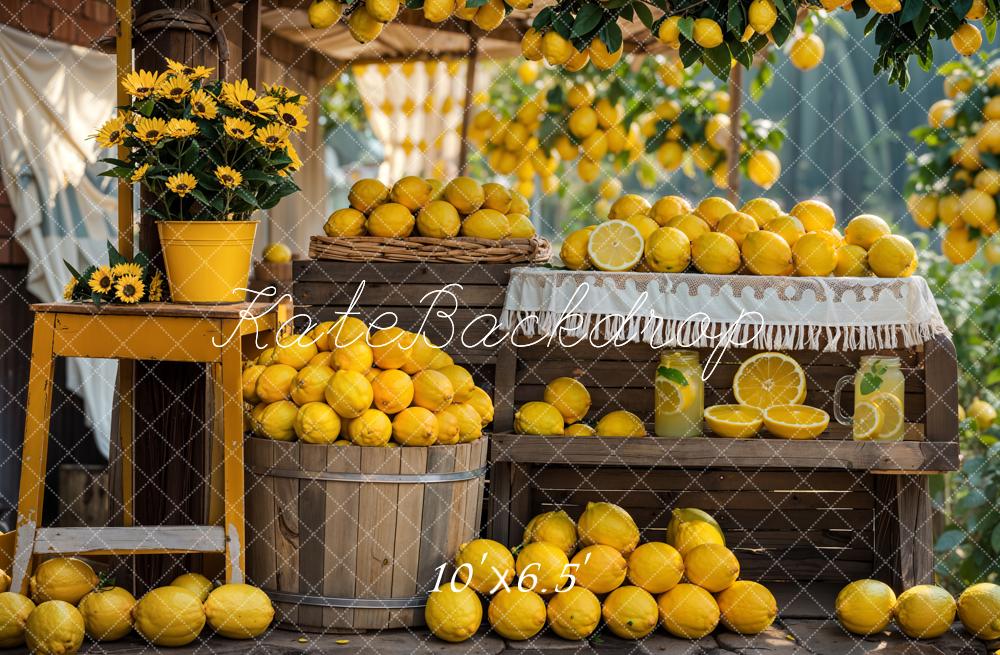 Kate Sommer Wald Gelbe Blume und Zitrone Zelt Hintergrund Entworfen von Emetselch