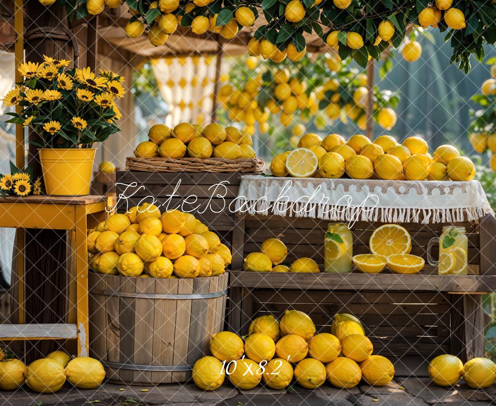 Kate Sommer Wald Gelbe Blume und Zitrone Zelt Hintergrund Entworfen von Emetselch