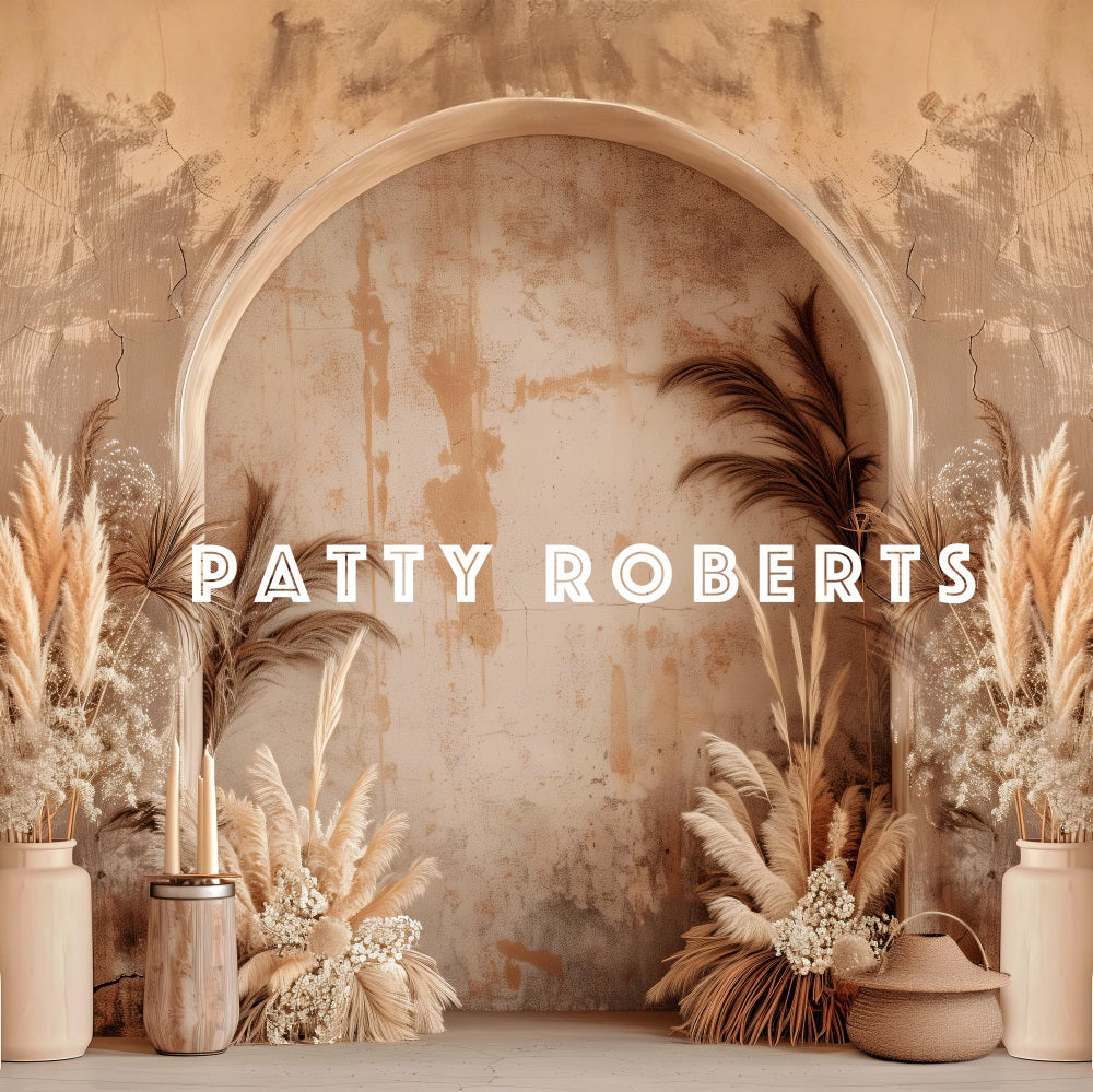 ⚡Blitzangebote #4-Kate Vintage Boho Dunkle Beige Bogenwand Hintergrund - Kate Backdrop.de