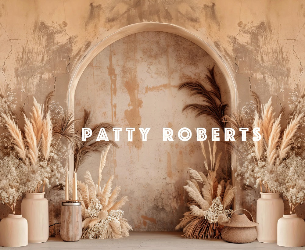 ⚡Blitzangebote #4-Kate Vintage Boho Dunkle Beige Bogenwand Hintergrund - Kate Backdrop.de