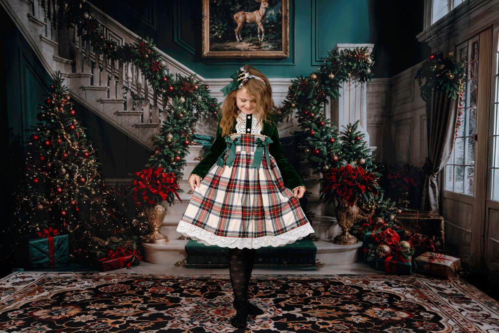 Kate Weihnachten Retro Weiß Grüner Marmortreppenhintergrund + Vintage Feinkunst Farbenfroher Blumenmarmorbodenhintergrund - Kate Backdrop.de