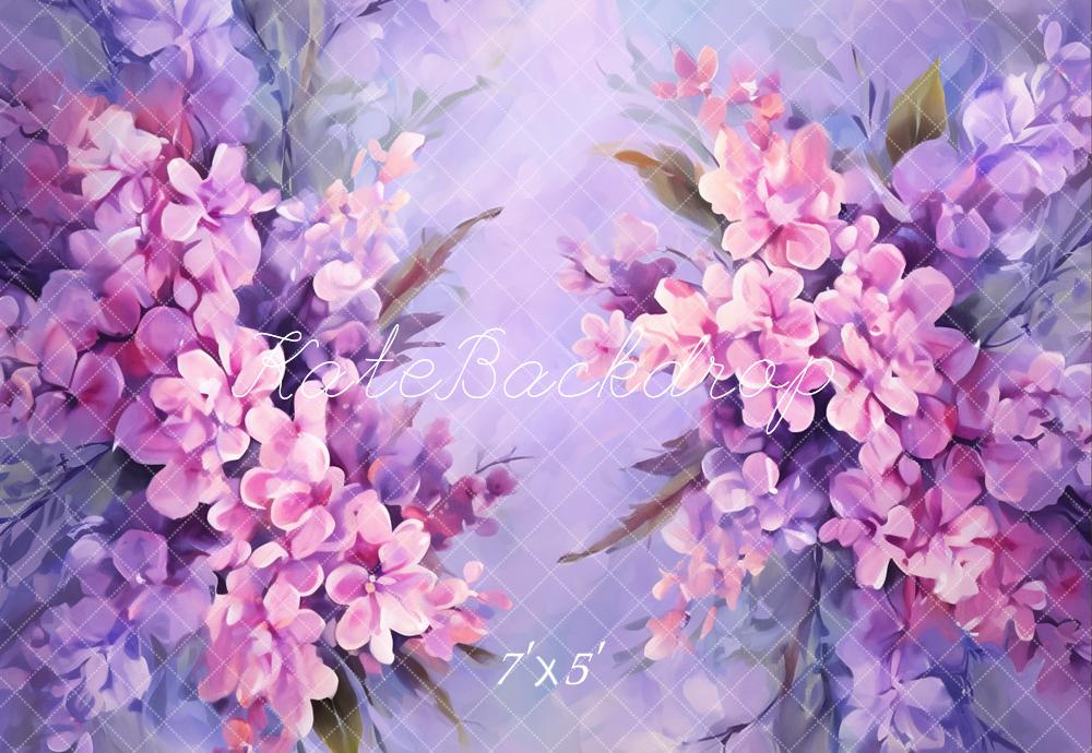 Kate Fine Art Dunkellila Abstrakter Blumen Hintergrund entworfen von GQ - Kate Backdrop.de