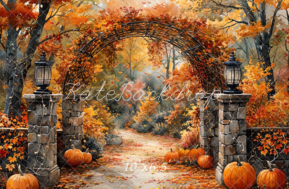 50%OFF-Kate Retro Aquarell Herbst Wald Kürbis Bogen Tor Hintergrund - Kate Backdrop.de